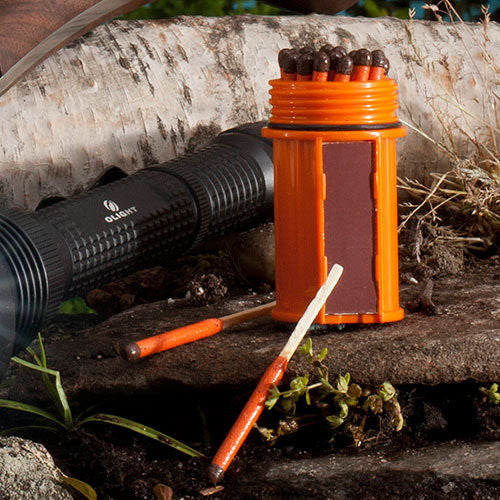Wilderness Matches Kit - safety matches, 15 second burn time, waterproof case