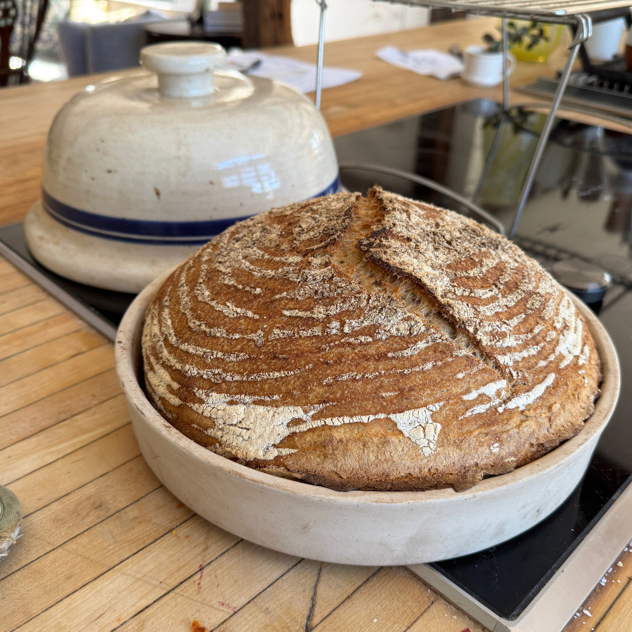 USA Made Stoneware Bread-Baking Cloche
