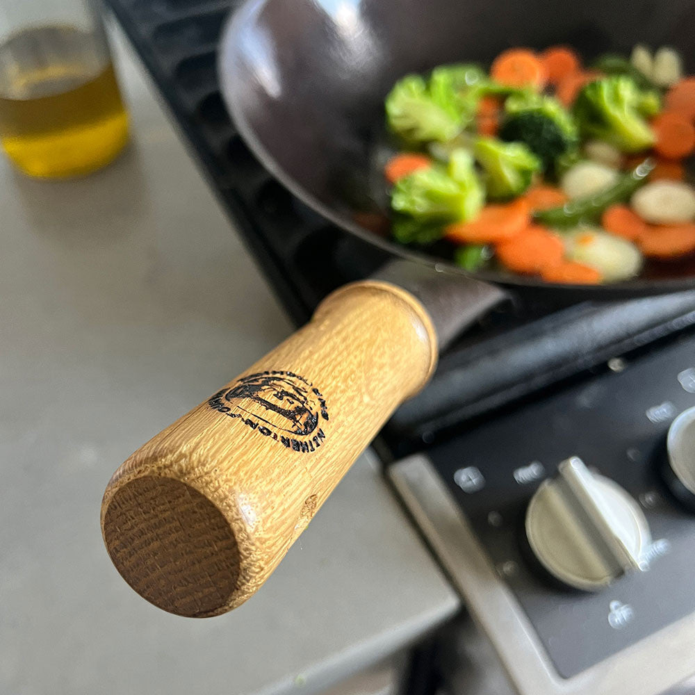 Long-Handled Spun Iron Wok