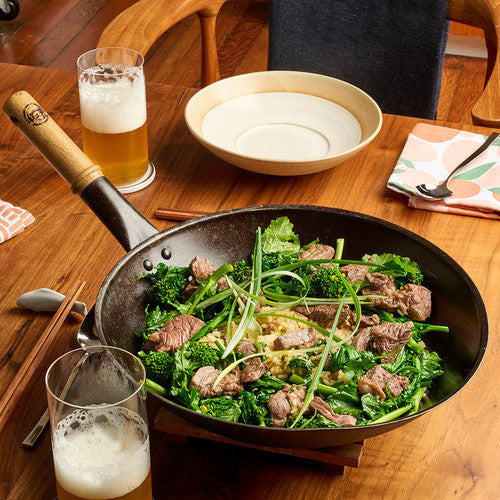 Netherton Long-Handled Spun Iron Wok