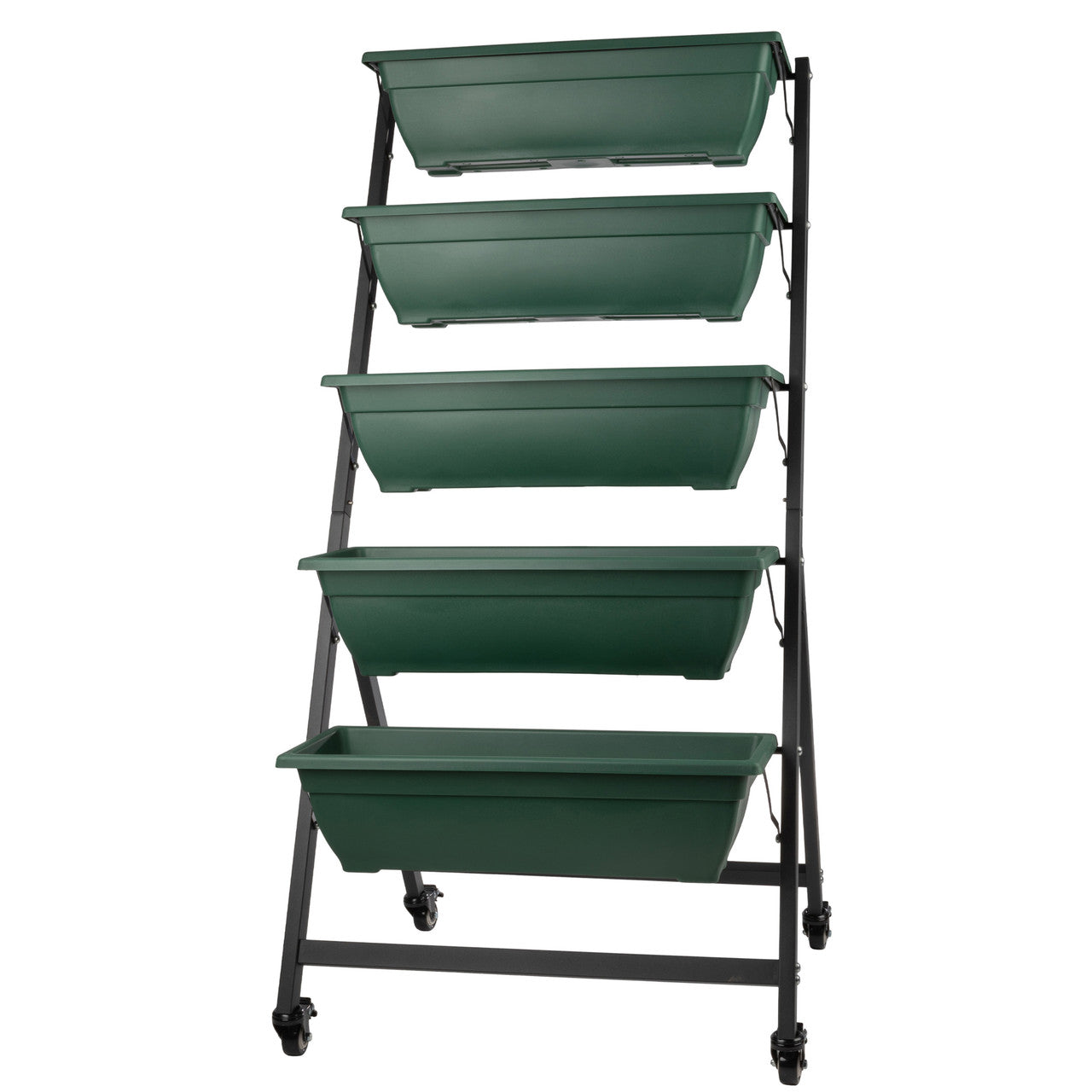 5-Tier Vertical Planter with Wheels - Hunter Green