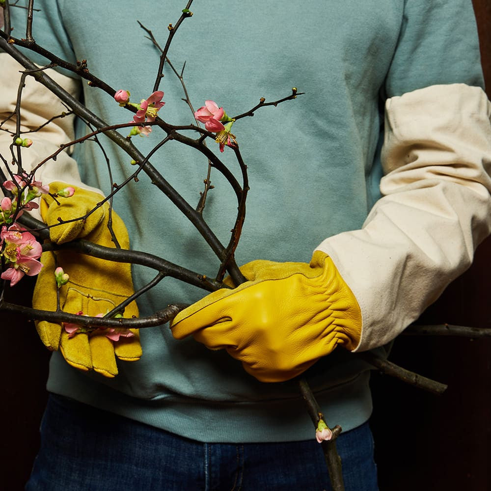 Heavy-Duty Bramble Gloves With Integrated Arm Guards - Large