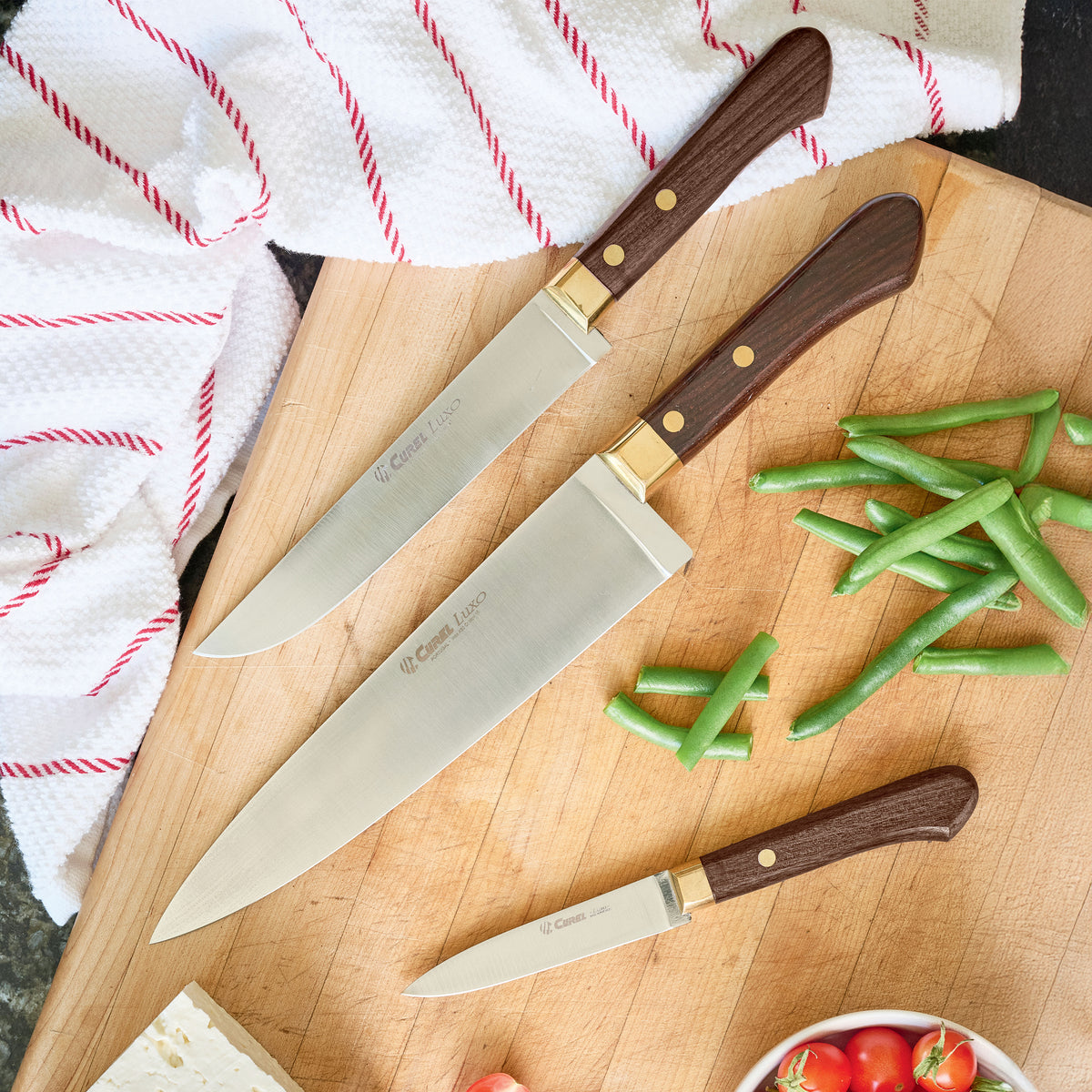 Butcher - handle in wood and brass