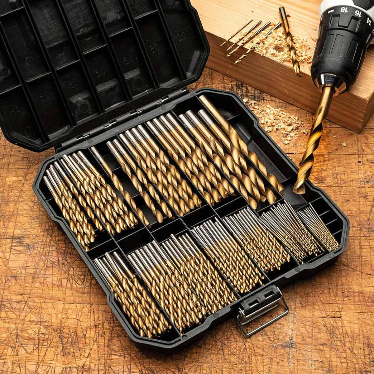 Compact Set of 160 Multiple-Copy Drill Bits