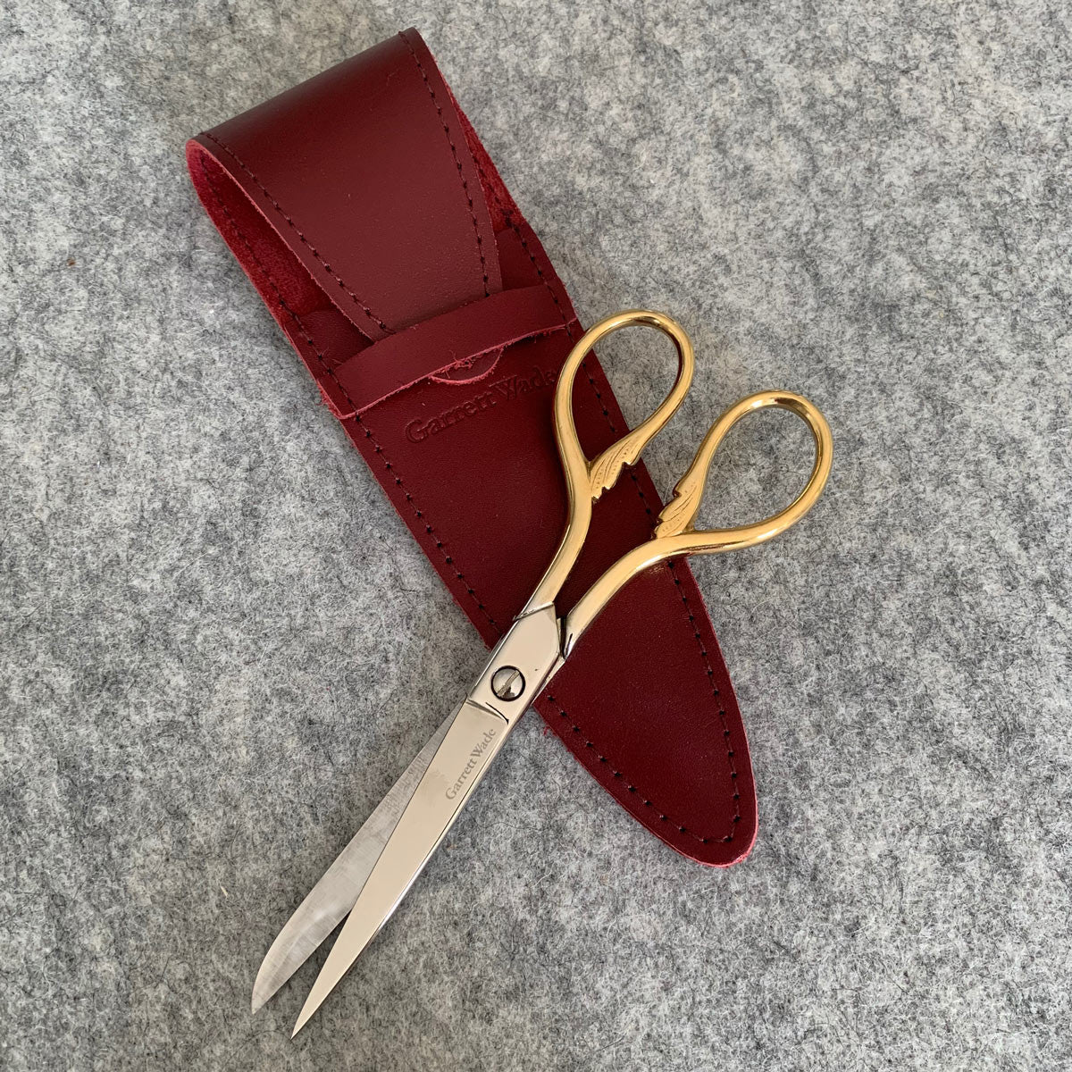 6” Gilded Sewing Scissors with French Leather Case