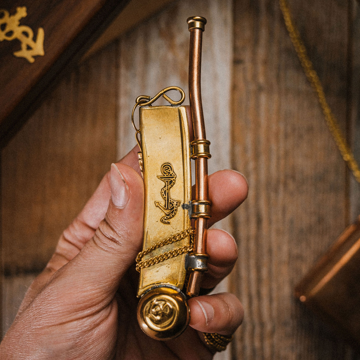 Brass & Copper Bosun’s Whistle