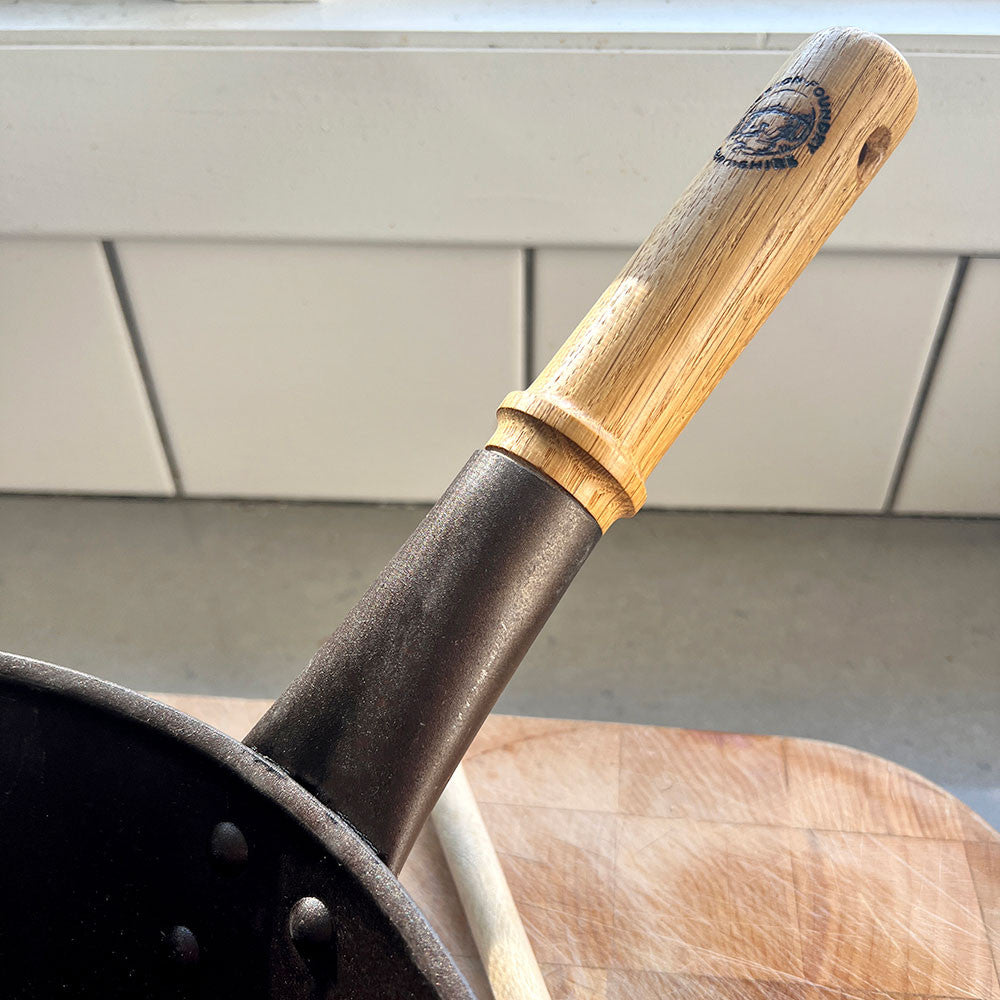 Long-Handled Spun Iron Wok