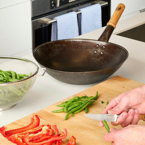 Netherton Long-Handled Spun Iron Wok
