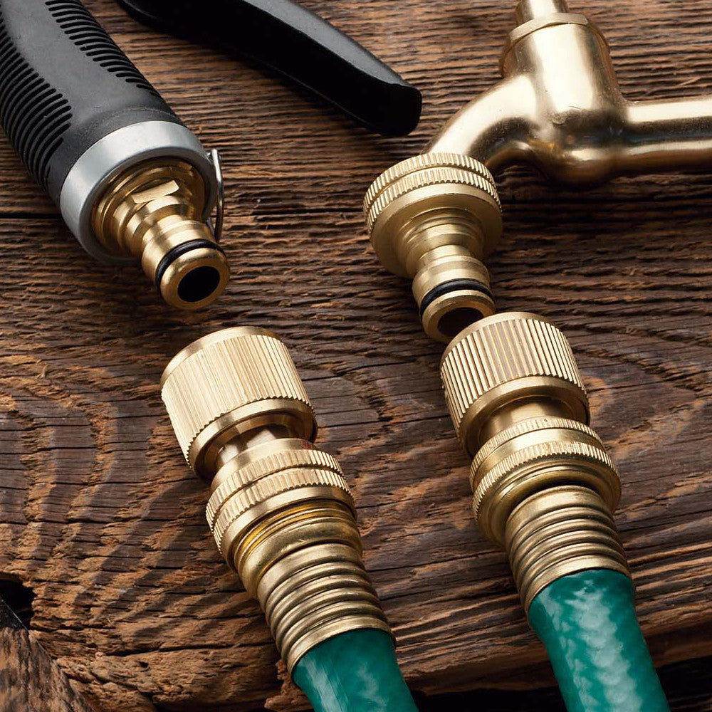 Solid Brass Quick-Change Garden Hose Fittings
