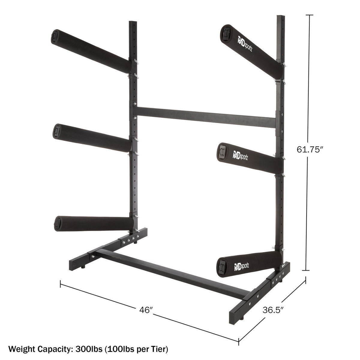 Freestanding Outdoor 3-Level Kayak and Canoe Rack