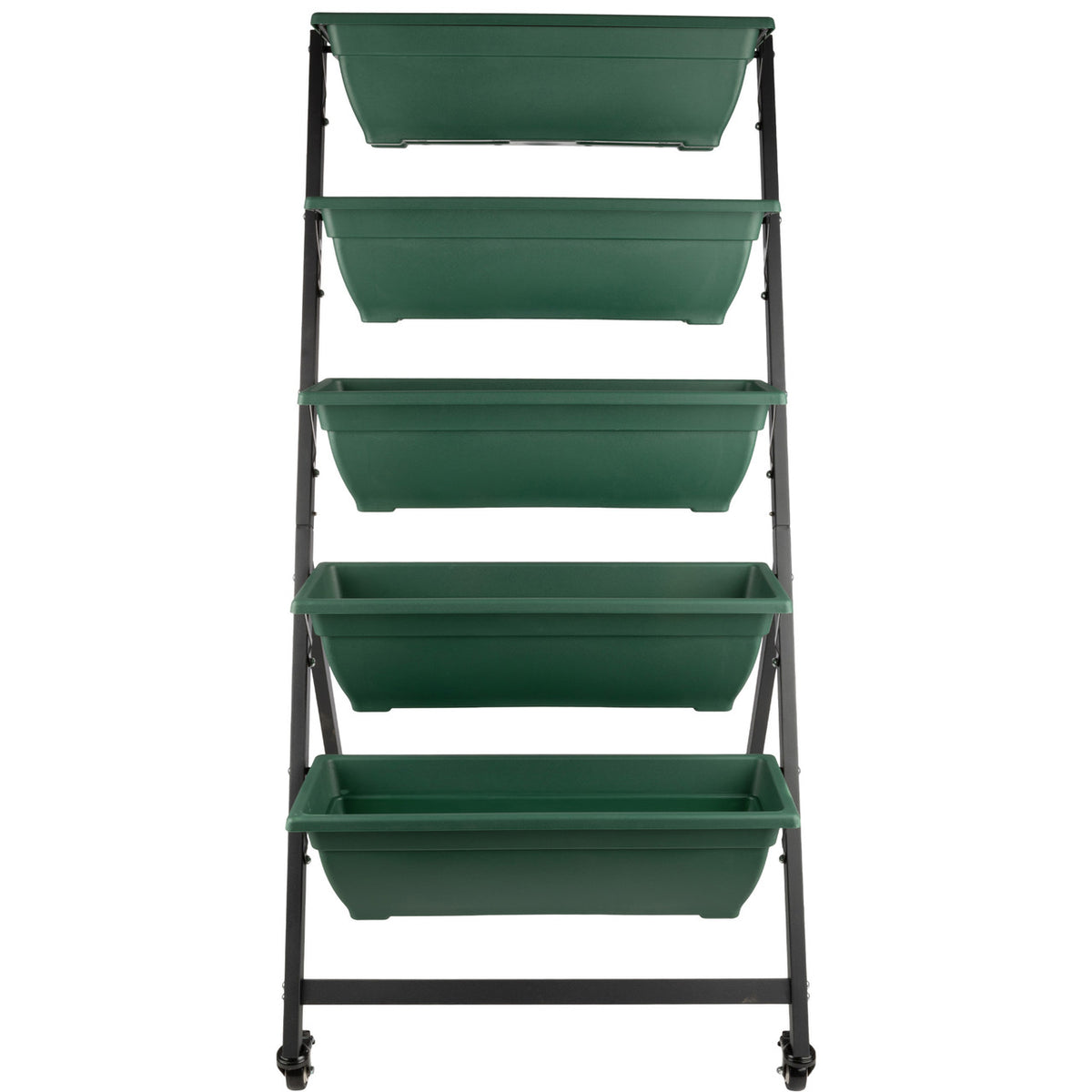 5-Tier Vertical Planter with Wheels - Hunter Green