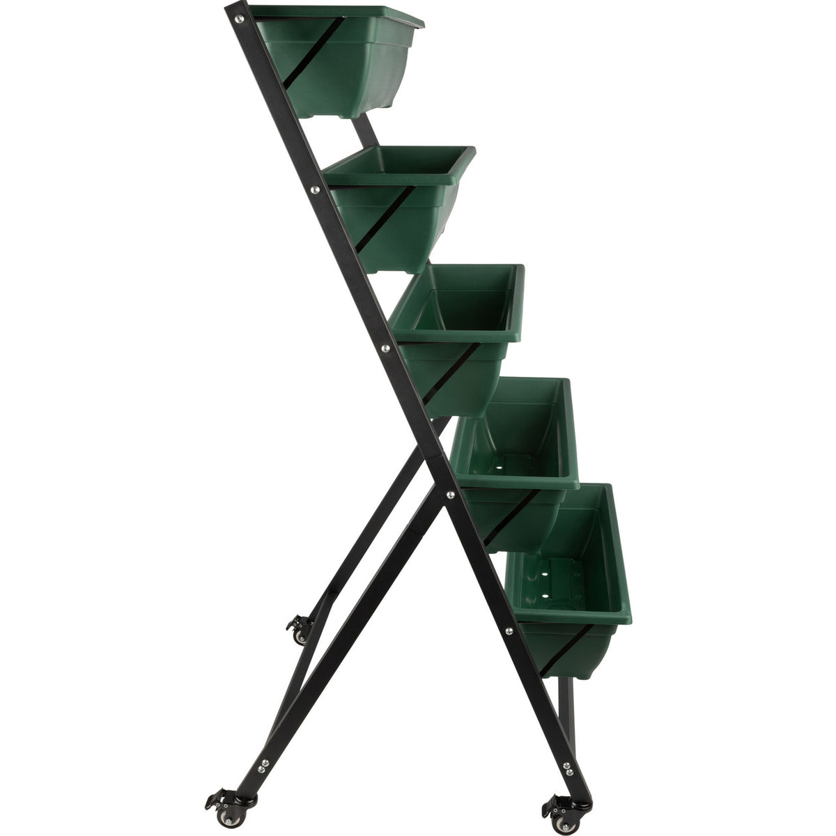 5-Tier Vertical Planter with Wheels - Hunter Green