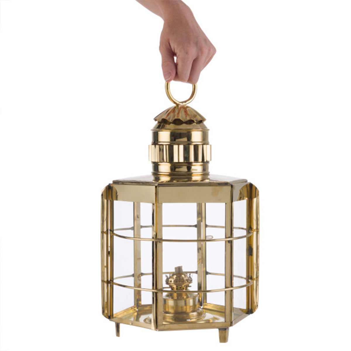 Large 19th Century Brass Oil Lantern