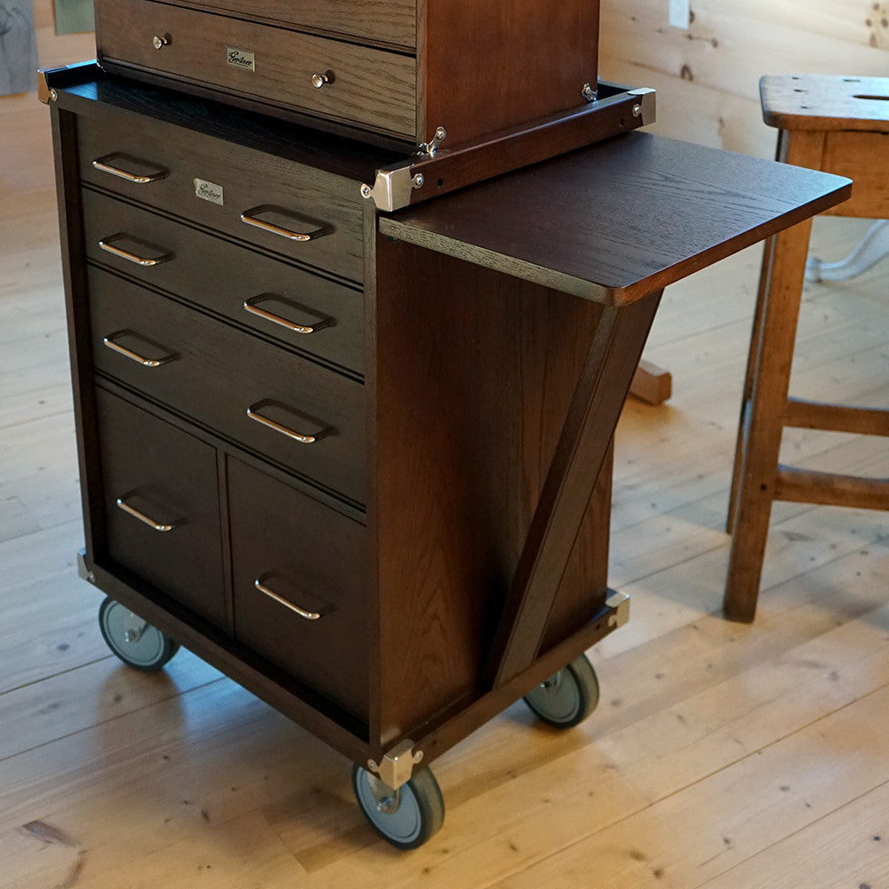 Gerstner International Dark Oak Rolling Cabinet