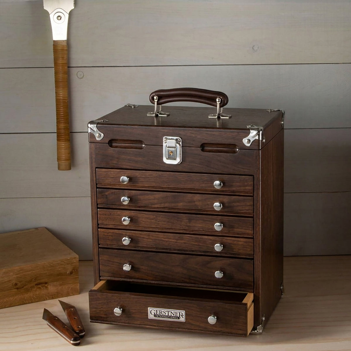 Gerstner International Dark Oak Six-Drawer Chest